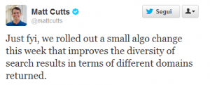 Matt Cutts twit about Google Horde