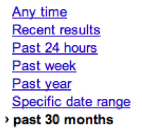 Real time search settings