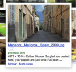 An example of how Pinterest images are indexed by Google